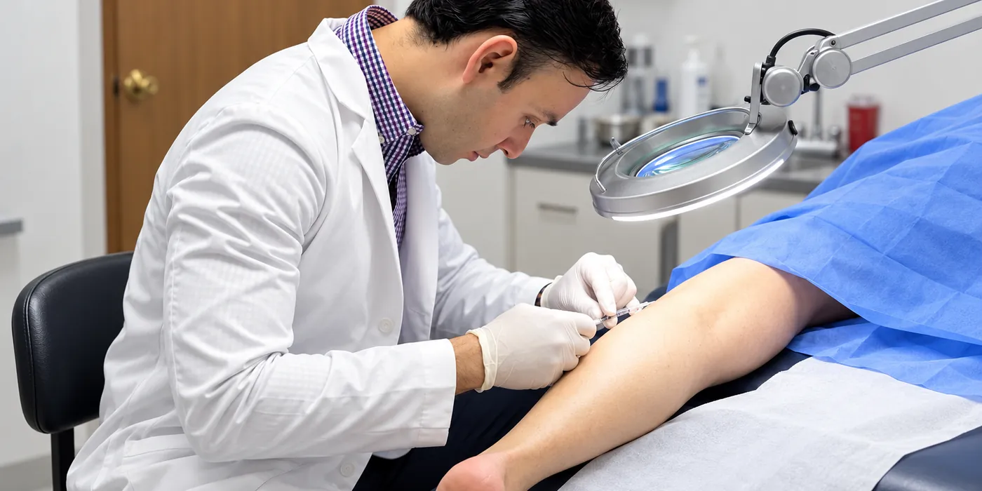 Escleroterapia con microinyecciones para arañas vasculares en el consultorio del Dr. Zendejas